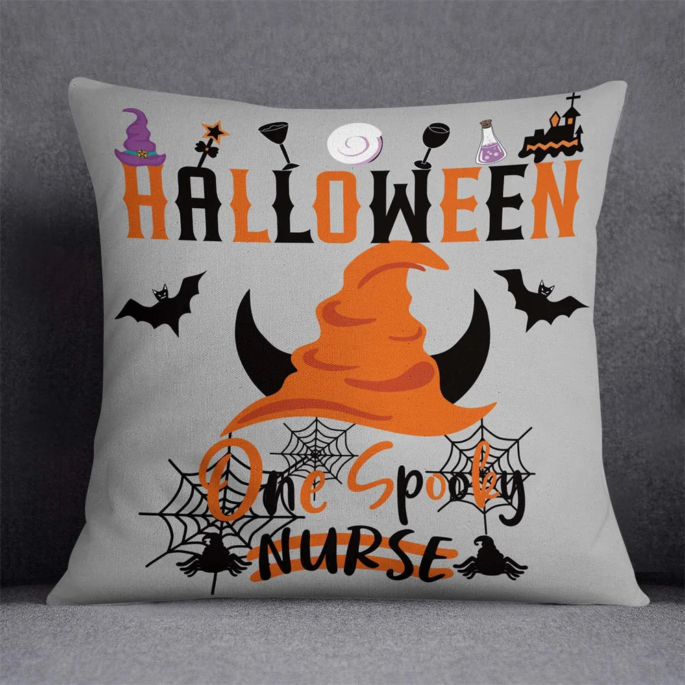 45X45Cm Halloween Horror Cushion Cover Pumpkin Printed Throw Pillows Living Room Sofa Decorative Pillow Case Car Decor