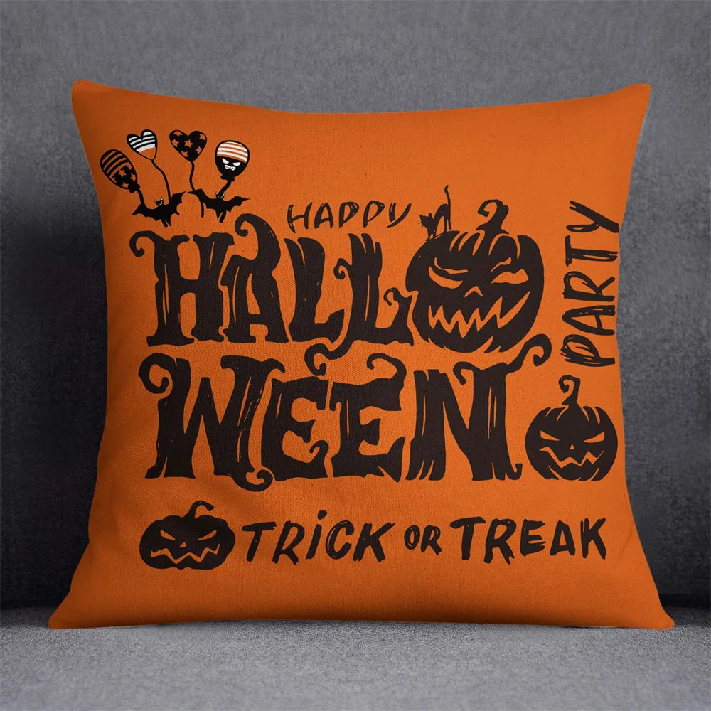 45X45Cm Halloween Horror Cushion Cover Pumpkin Printed Throw Pillows Living Room Sofa Decorative Pillow Case Car Decor