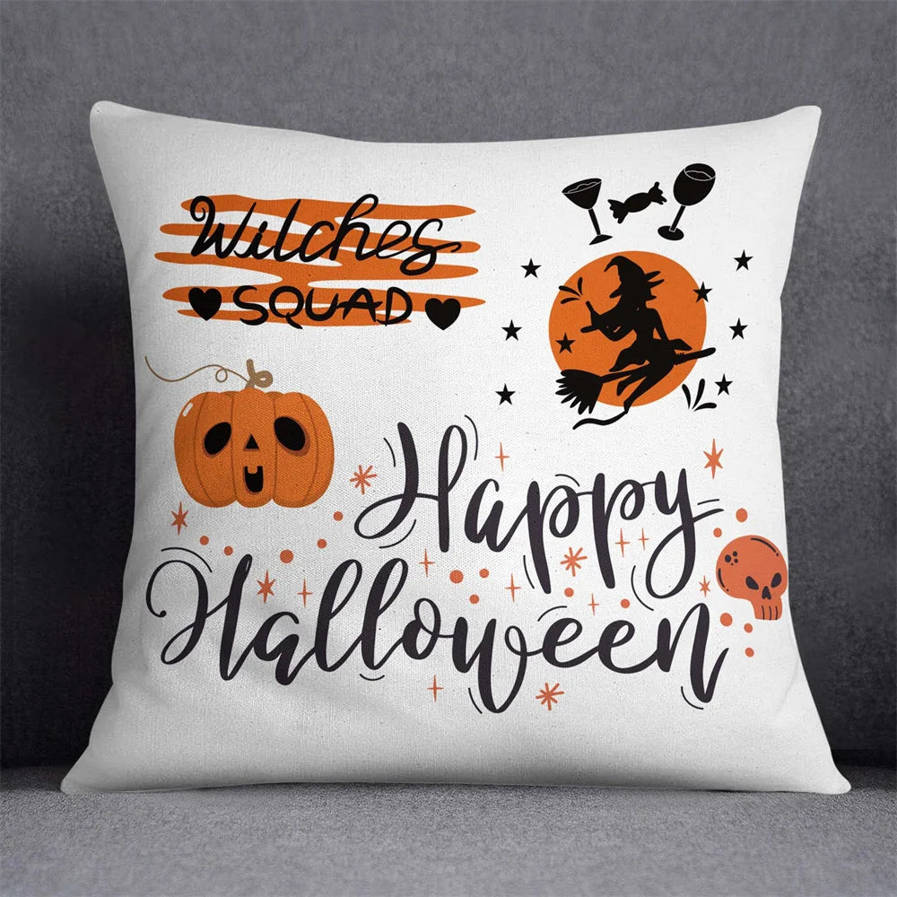 45X45Cm Halloween Horror Cushion Cover Pumpkin Printed Throw Pillows Living Room Sofa Decorative Pillow Case Car Decor