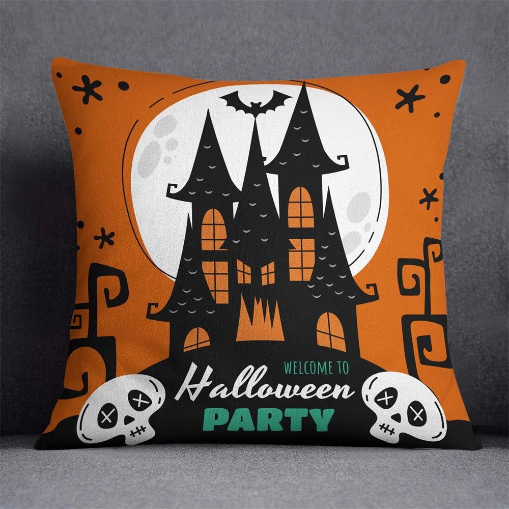 45X45Cm Halloween Horror Cushion Cover Pumpkin Printed Throw Pillows Living Room Sofa Decorative Pillow Case Car Decor