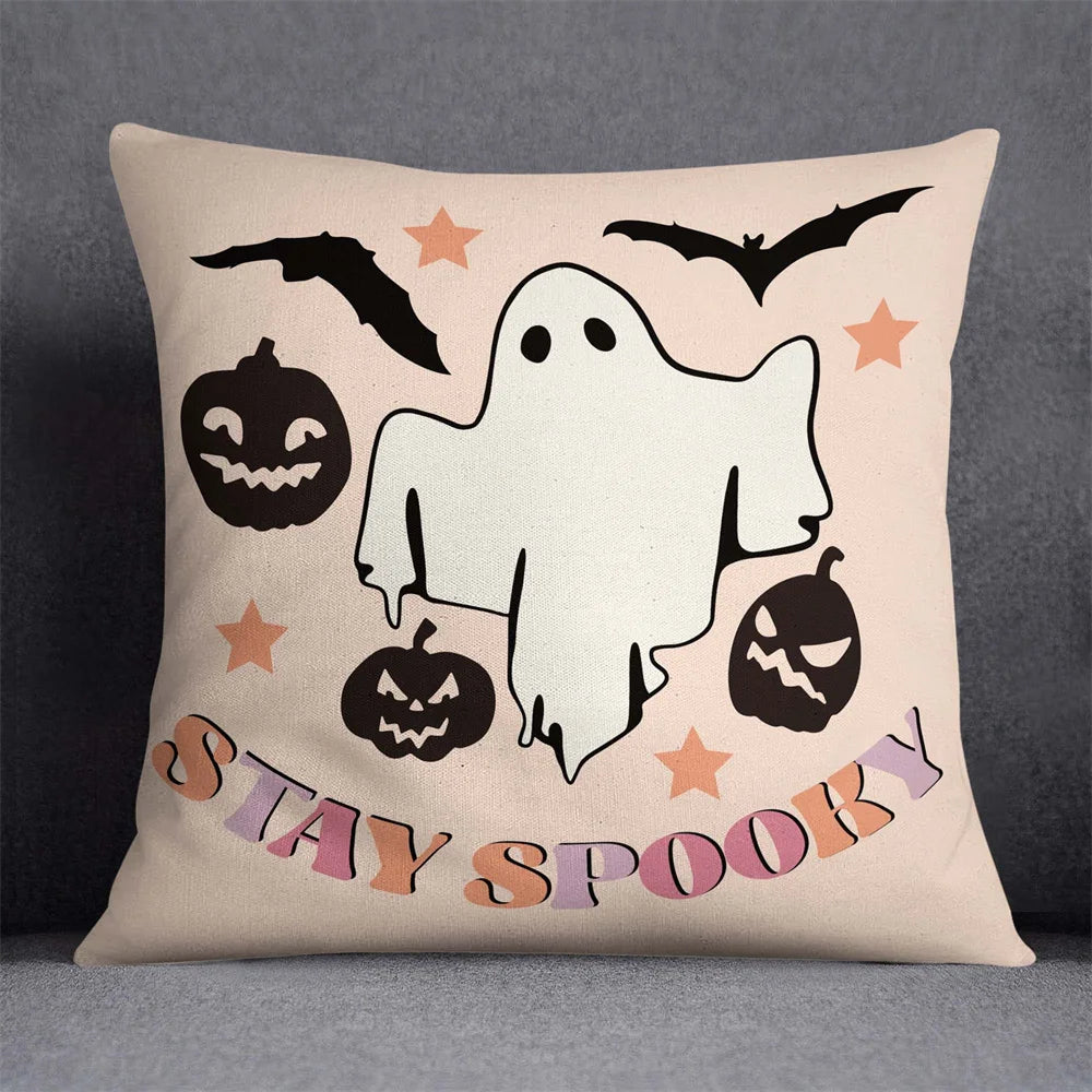 45X45Cm Halloween Horror Cushion Cover Pumpkin Printed Throw Pillows Living Room Sofa Decorative Pillow Case Car Decor