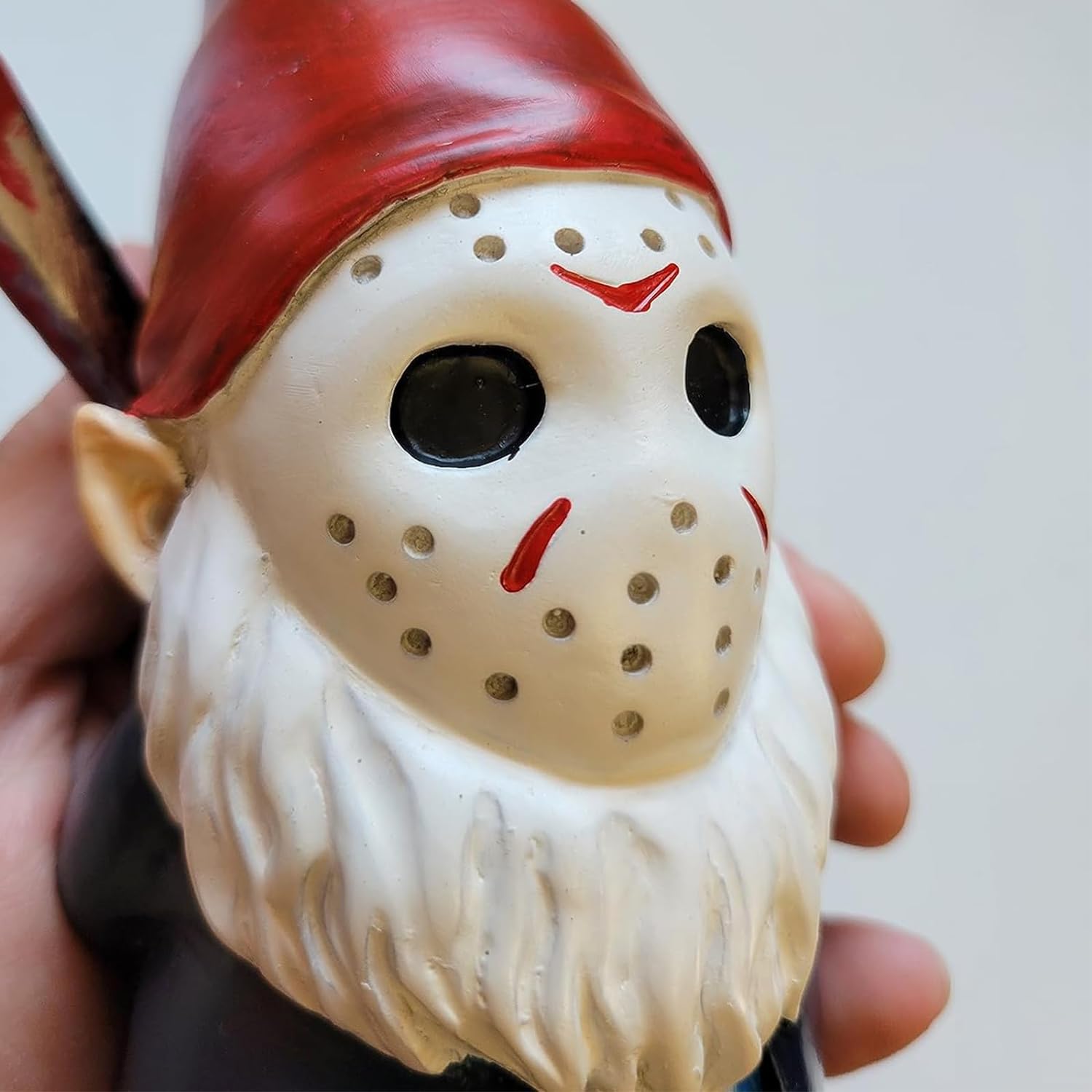 "Spooktacular Indoor Halloween Gnome Statue - Perfect Horror Decor for Your Home & Garden!"