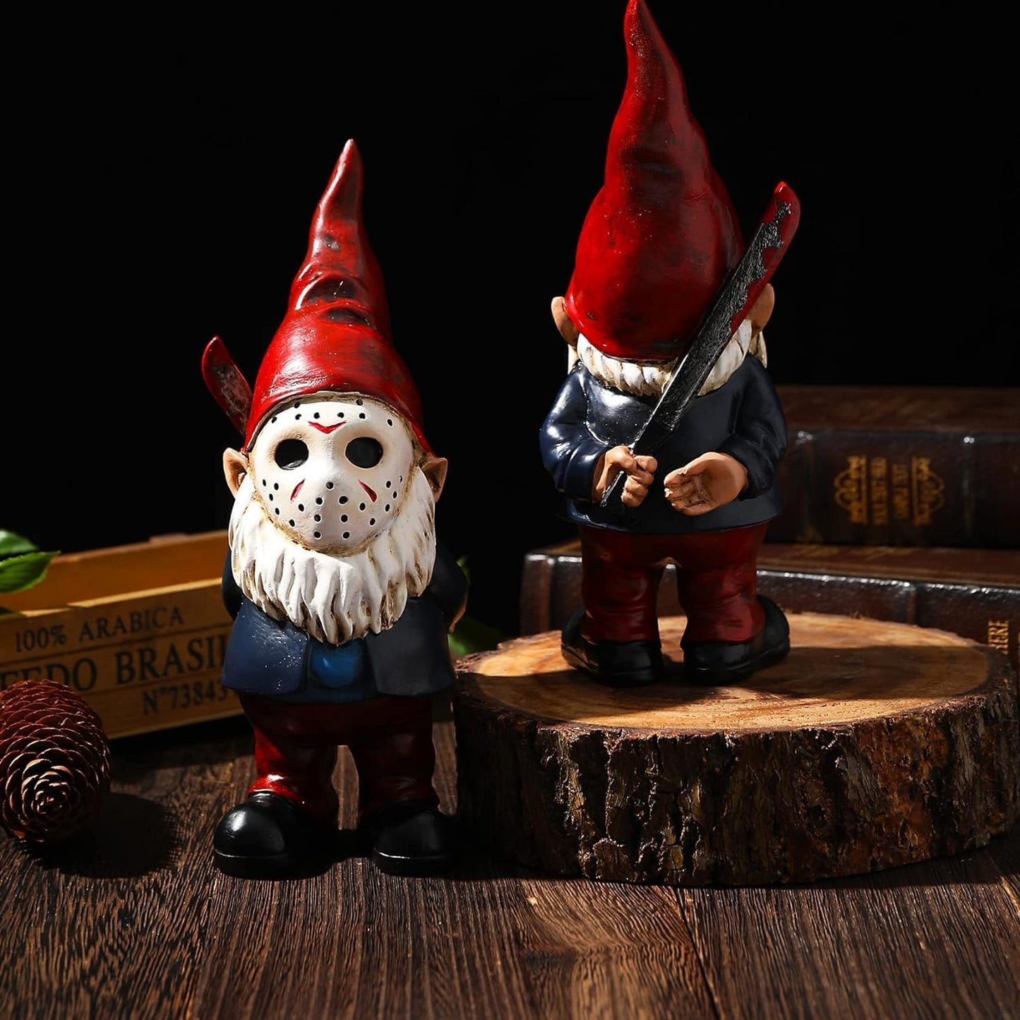 "Spooktacular Indoor Halloween Gnome Statue - Perfect Horror Decor for Your Home & Garden!"