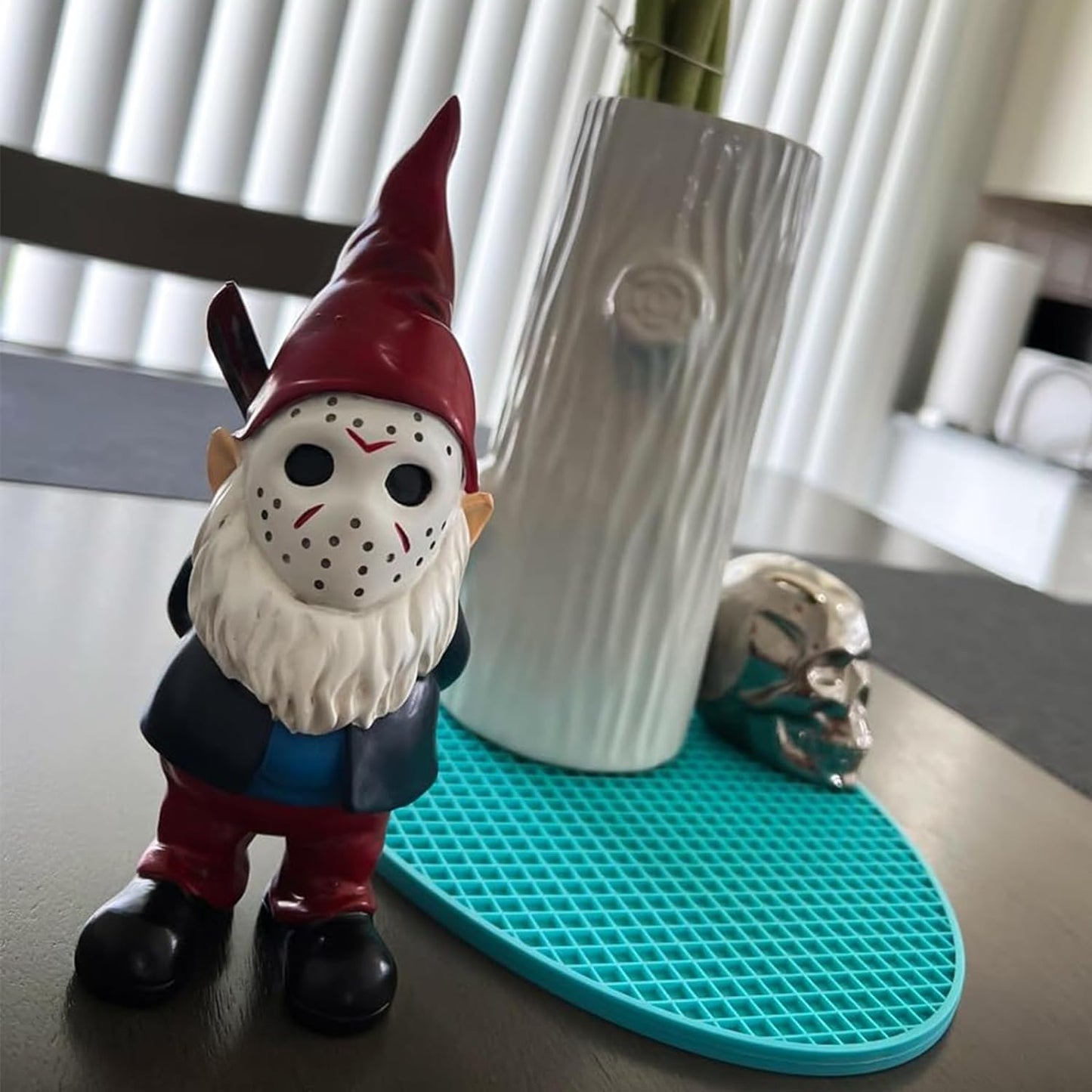 "Spooktacular Indoor Halloween Gnome Statue - Perfect Horror Decor for Your Home & Garden!"