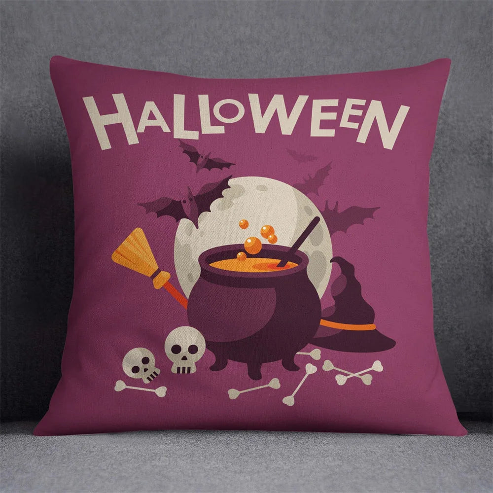 45X45Cm Halloween Horror Cushion Cover Pumpkin Printed Throw Pillows Living Room Sofa Decorative Pillow Case Car Decor