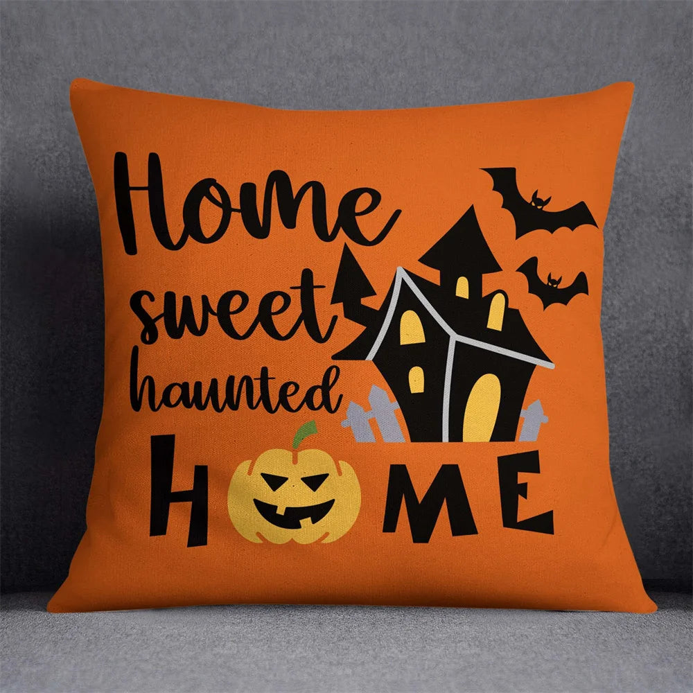 45X45Cm Halloween Horror Cushion Cover Pumpkin Printed Throw Pillows Living Room Sofa Decorative Pillow Case Car Decor