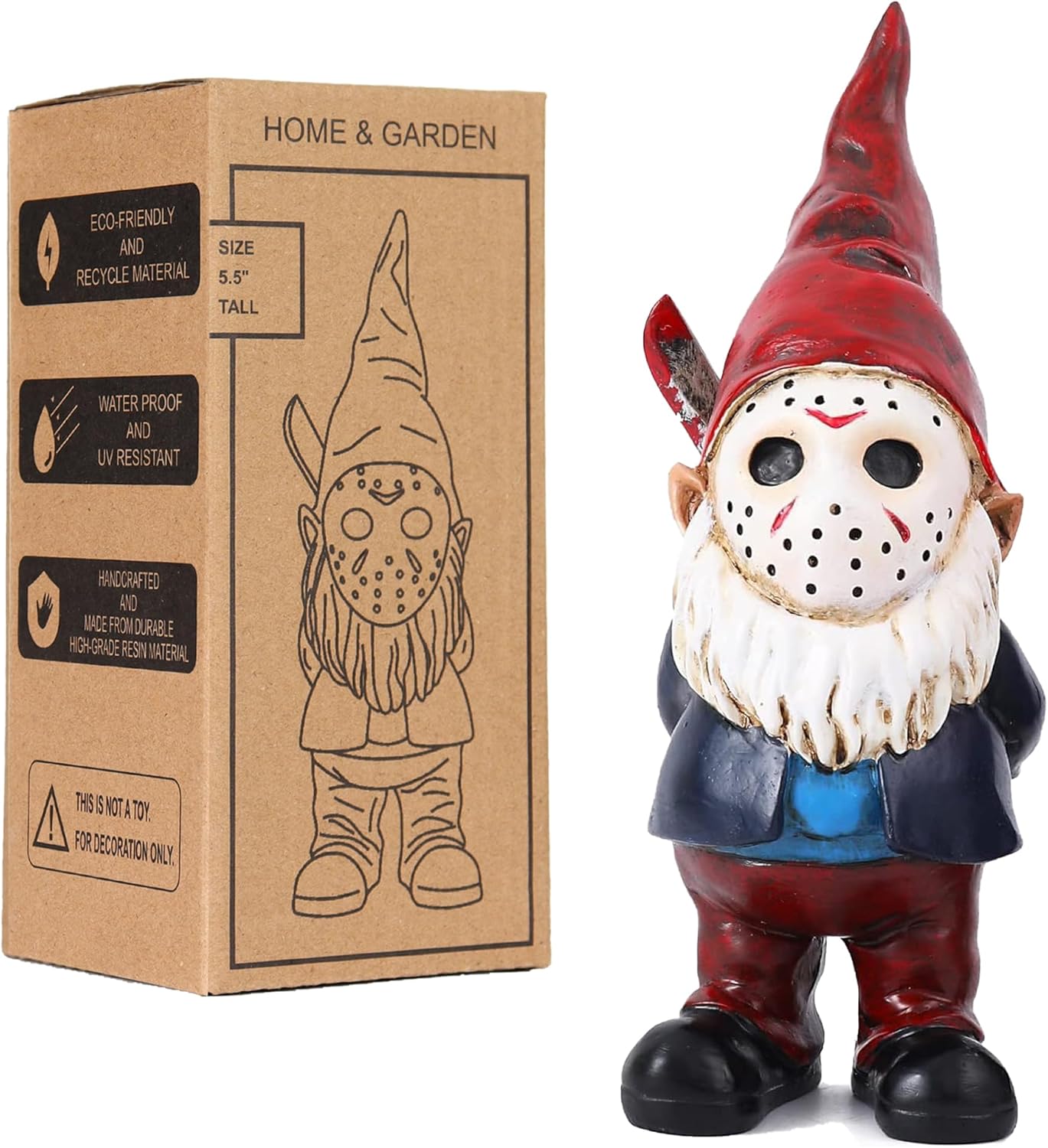 "Spooktacular Indoor Halloween Gnome Statue - Perfect Horror Decor for Your Home & Garden!"