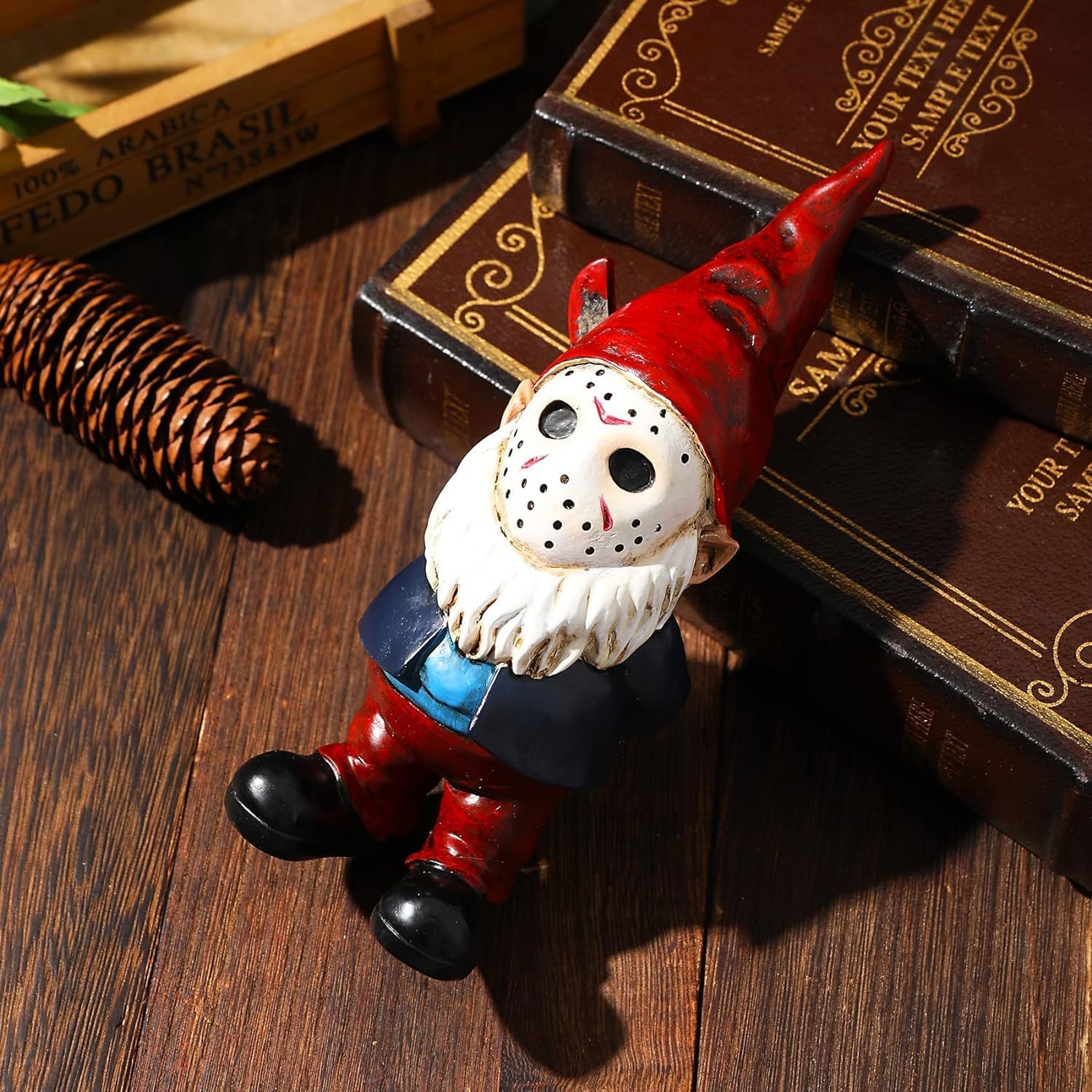 "Spooktacular Indoor Halloween Gnome Statue - Perfect Horror Decor for Your Home & Garden!"