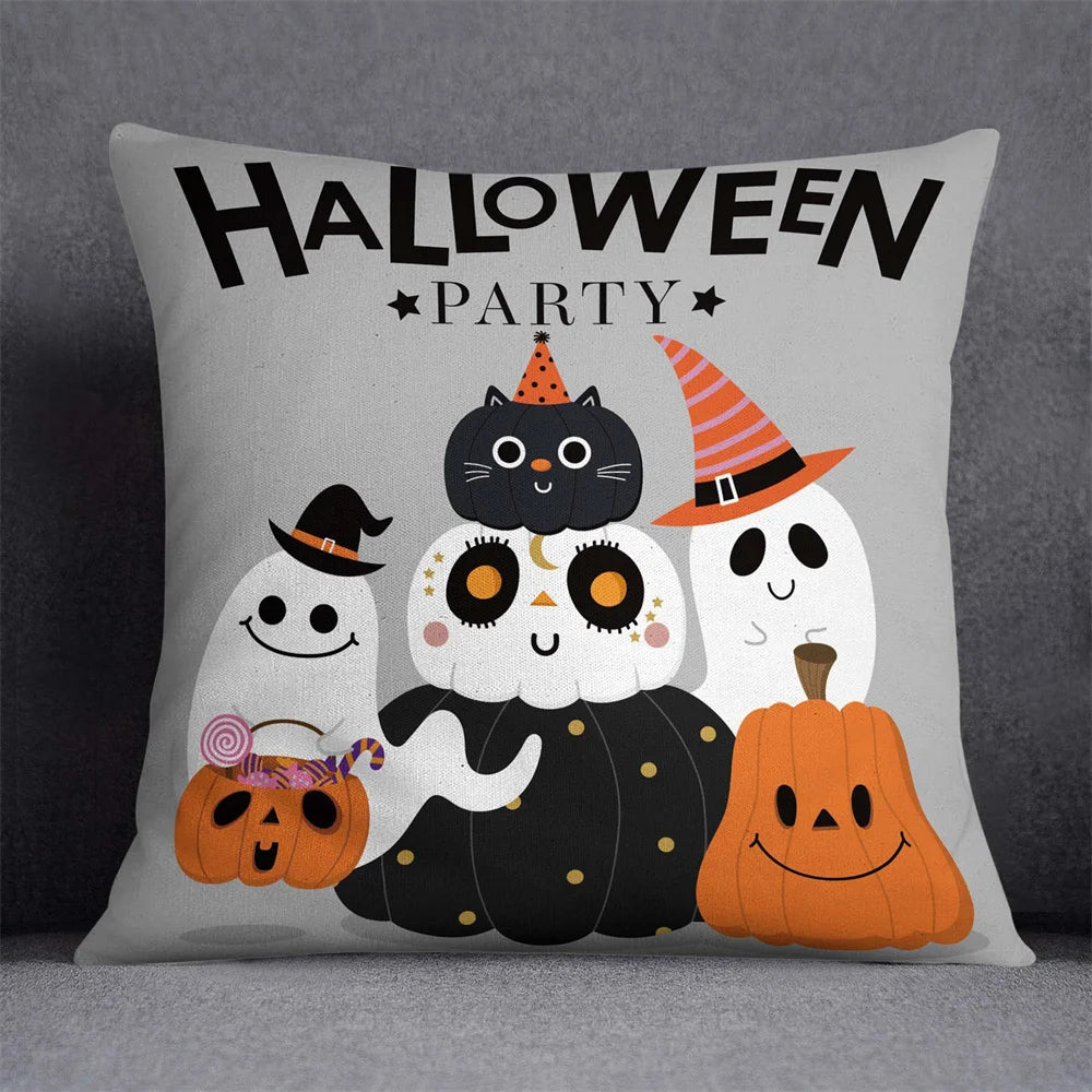 45X45Cm Halloween Horror Cushion Cover Pumpkin Printed Throw Pillows Living Room Sofa Decorative Pillow Case Car Decor