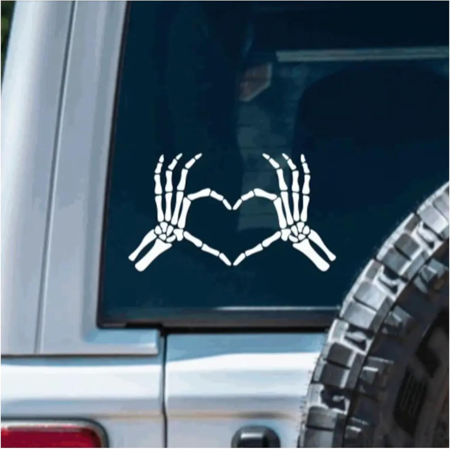 Skull Hand Car Stickers, Halloween Car Decorations, Funny Skeleton Car Decals, Spooky Bumper Stickers(White)