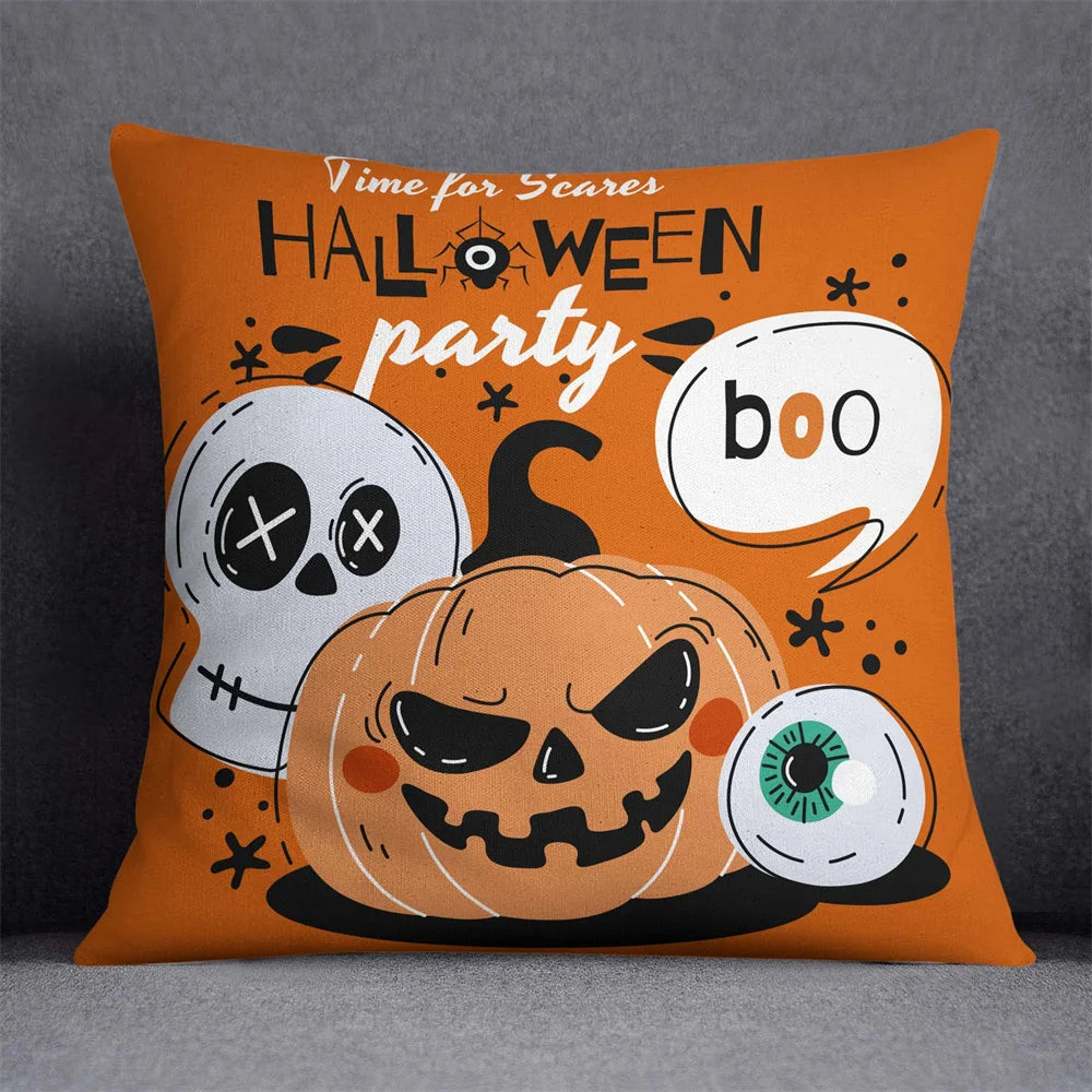 45X45Cm Halloween Horror Cushion Cover Pumpkin Printed Throw Pillows Living Room Sofa Decorative Pillow Case Car Decor