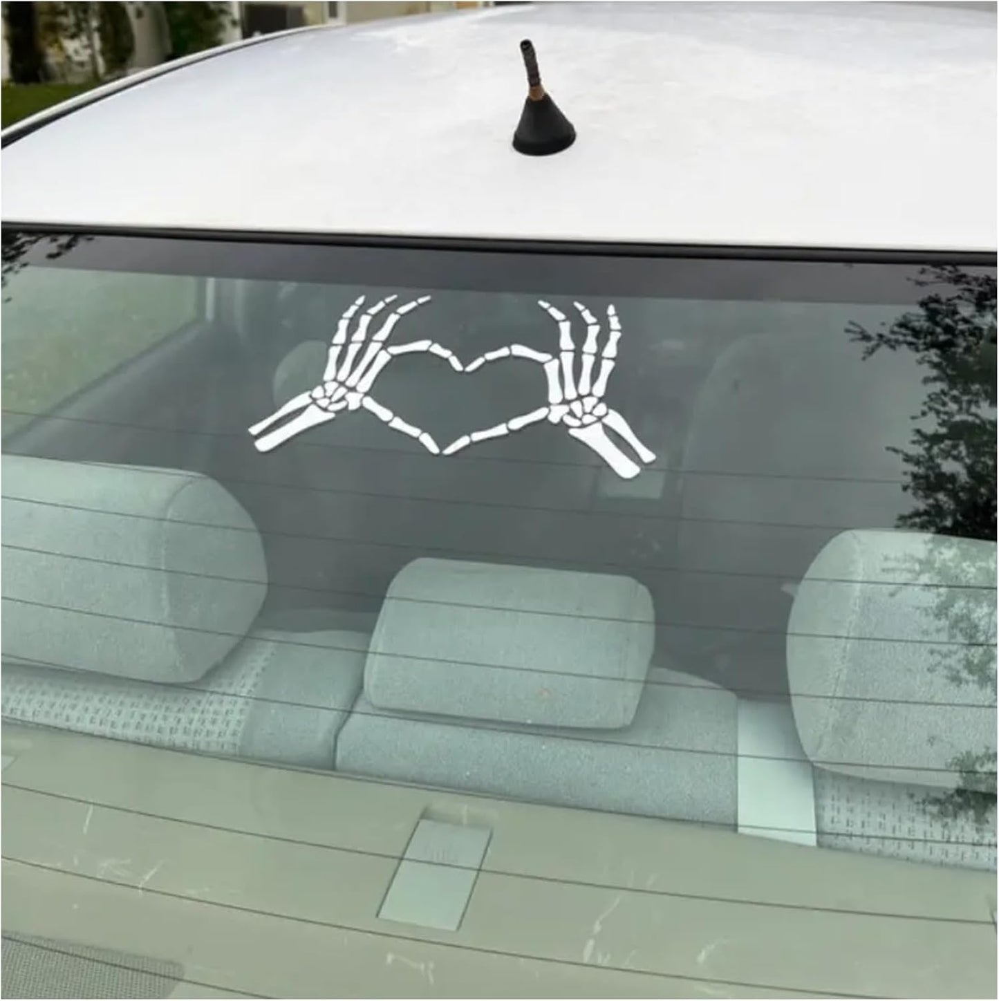 Skull Hand Car Stickers, Halloween Car Decorations, Funny Skeleton Car Decals, Spooky Bumper Stickers(White)